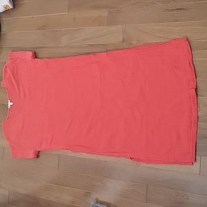 Eileen Fisher‎ Lught Organic Cotton Kaftan Midi Dress Orange Red XS